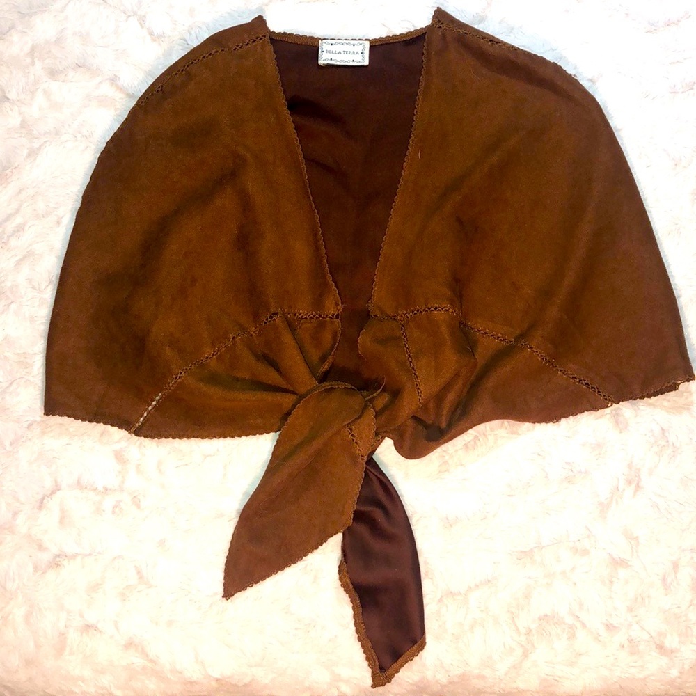 Brown Tie-Up Capelet